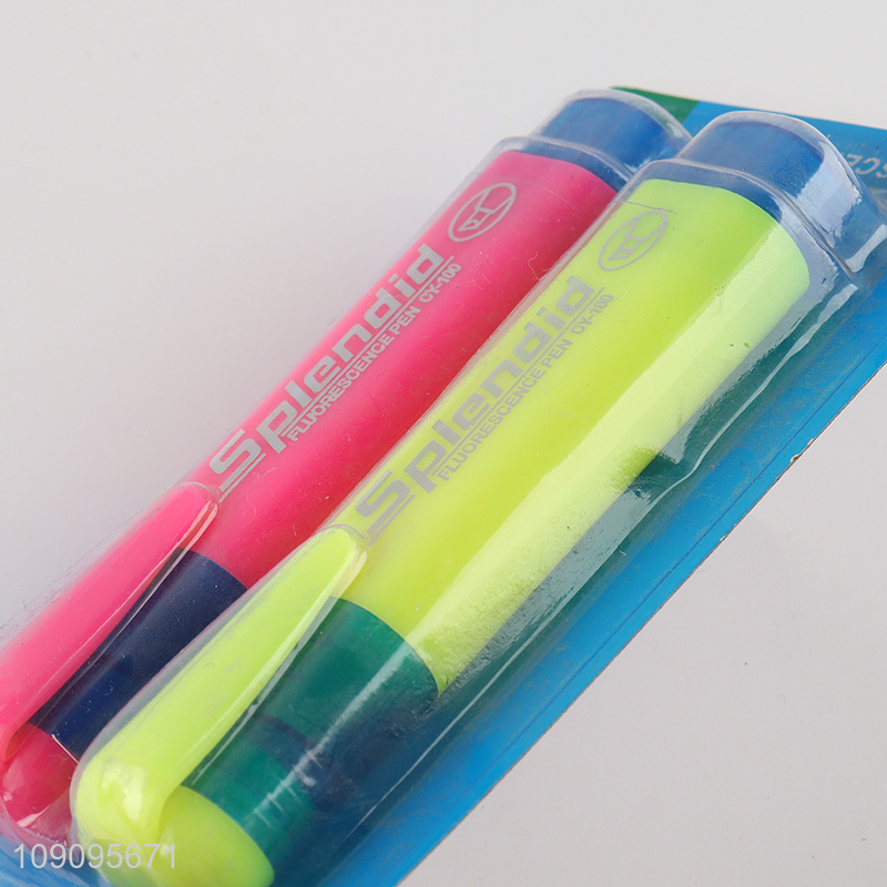 Hot Selling 2 Colors Fluorescent Pens Chisel Tip Fluorescent Markers