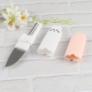 Best selling cartoon rabbit kitchen fruits knife with fruits peeler