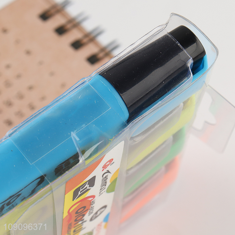 Good Quality 4 Colors Chisel Tip Fluorescent Pens Highlighter Markers