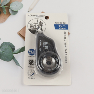 Factory Supply 5mm*12m Press Type Correction Tape White Out Correction Tape