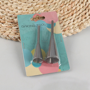 Online wholesale stainless steel 2pcs cake piping nozzle set puff decorating tool