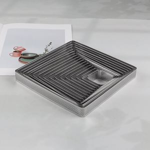Latest products square stainless steel tart molds tarte ring cake mold set