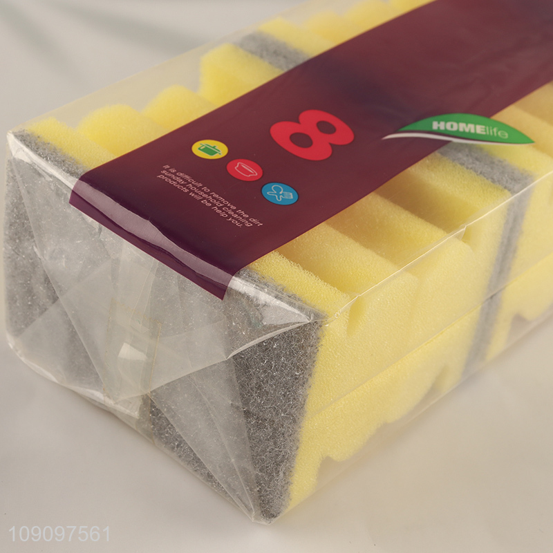 Factory Supply 8 Pack Heavy Duty Scrub Sponges Non-Scratch Cleaning Sponges
