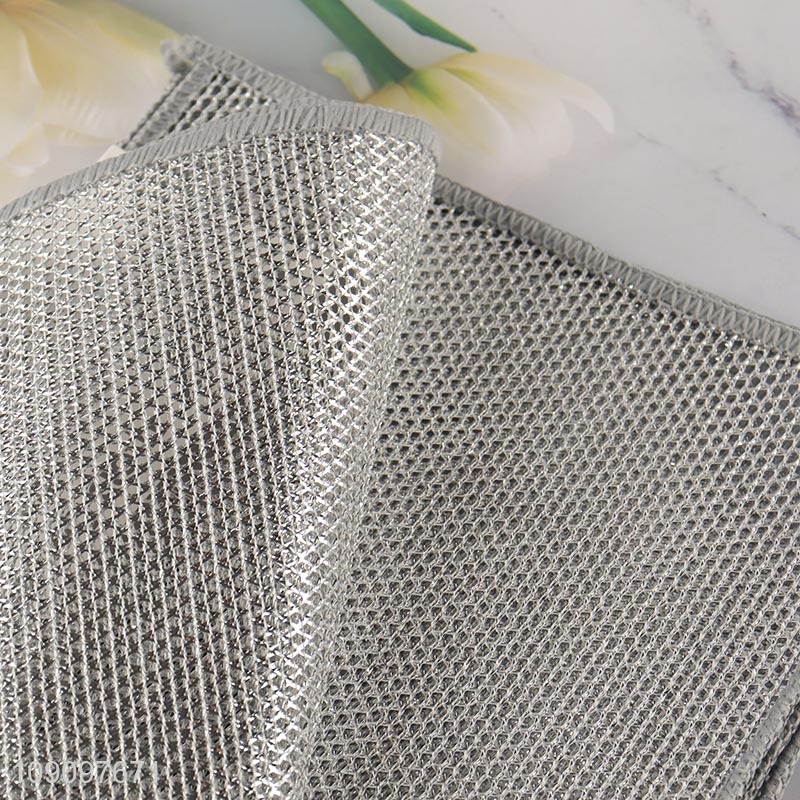 Good Quality 5PCS Double-Layer Wire Dishcloth Cleaning Cloths Cleaning Rags