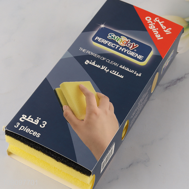 Wholesale 3 Pack Reusable Heavy Duty Scrub Sponges for Washing Dishes Pans Pots