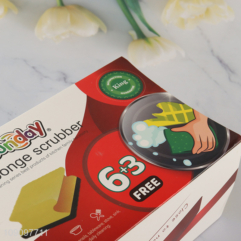 Good Quality 9 Pack  Extra Thick Absorbent Cleaning Sponges for Kitchen Cleaning