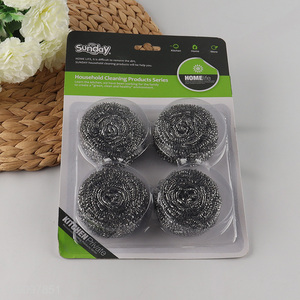 Factory Price 4 Pack Steel Wool Scrubber Steel Wool Scourers Steel Wire Balls