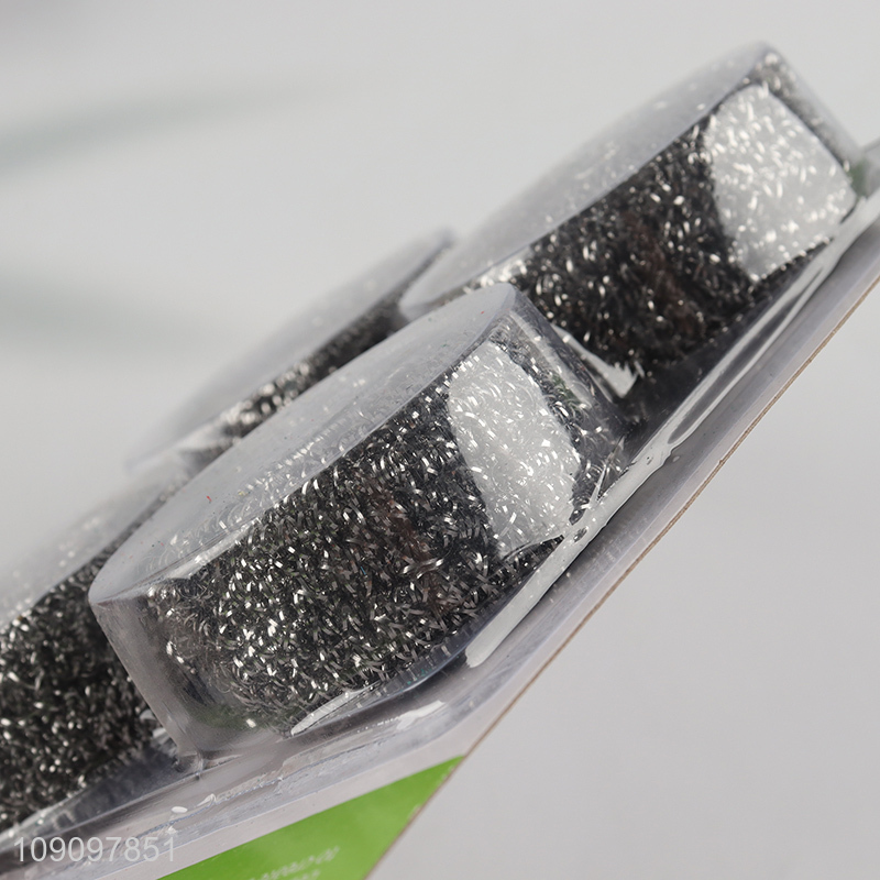 Factory Price 4 Pack Steel Wool Scrubber Steel Wool Scourers Steel Wire Balls