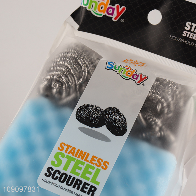 Good Quality 5PCS Kitchen Cleaning Kit Steel Wool Srubber Cleaning Sponge Set