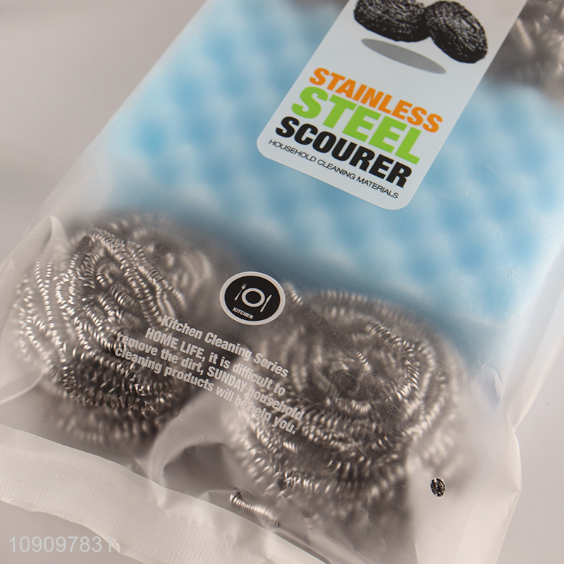 Good Quality 5PCS Kitchen Cleaning Kit Steel Wool Srubber Cleaning Sponge Set