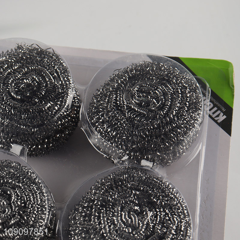 Factory Price 4 Pack Steel Wool Scrubber Steel Wool Scourers Steel Wire Balls