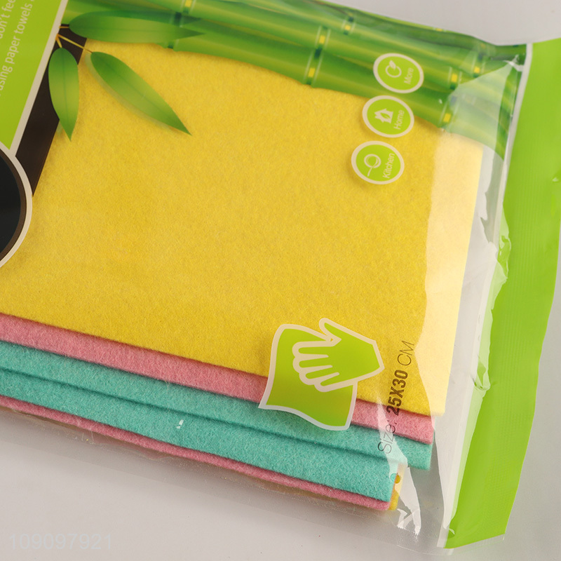 Good Quality 3PCS Bamboo Fiber Cleaning Cloths Reusable Magic Cleaning Towels