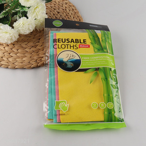 Good Quality 3PCS Bamboo Fiber Cleaning Cloths Reusable Magic Cleaning Towels
