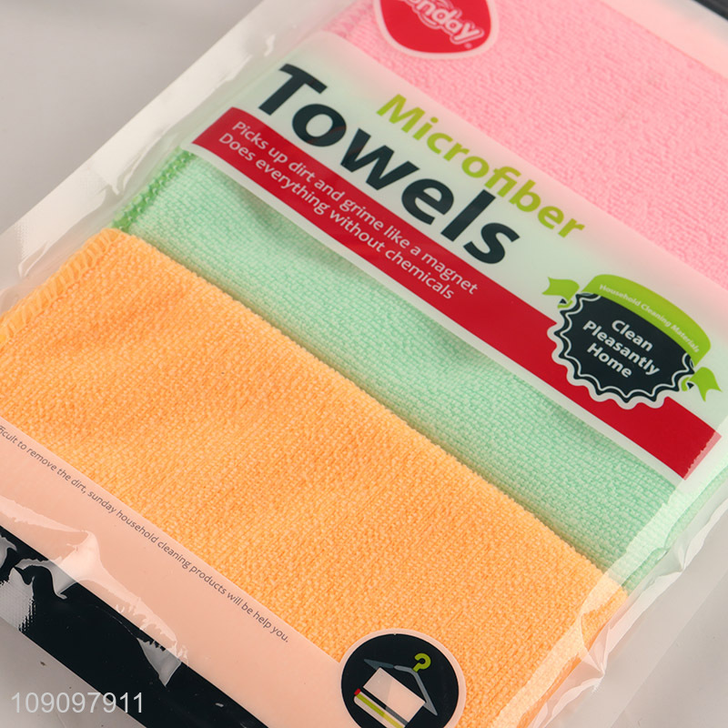 New Arrival 3PCS Super Absorbent Microfiber Cleaning Cloths Dish Washing Rags