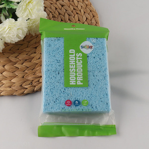 Online Wholesale 2 Pack Kitchen Sponges Natural Wood Pulp Cotton Sponge Scouring Pads