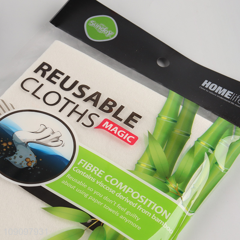 China Imports 3PCS Bamboo Fiber Cleaning Cloths Super Absorbent Cleaning Towels