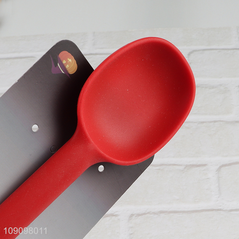 China factory red silicone kitchen utensil basting spoon