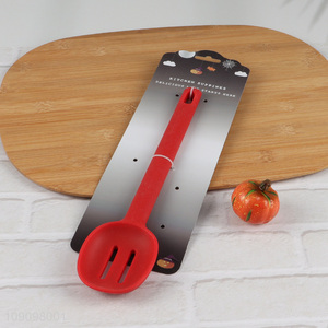 Hot products red silicone kitchen utensil slotted ladle