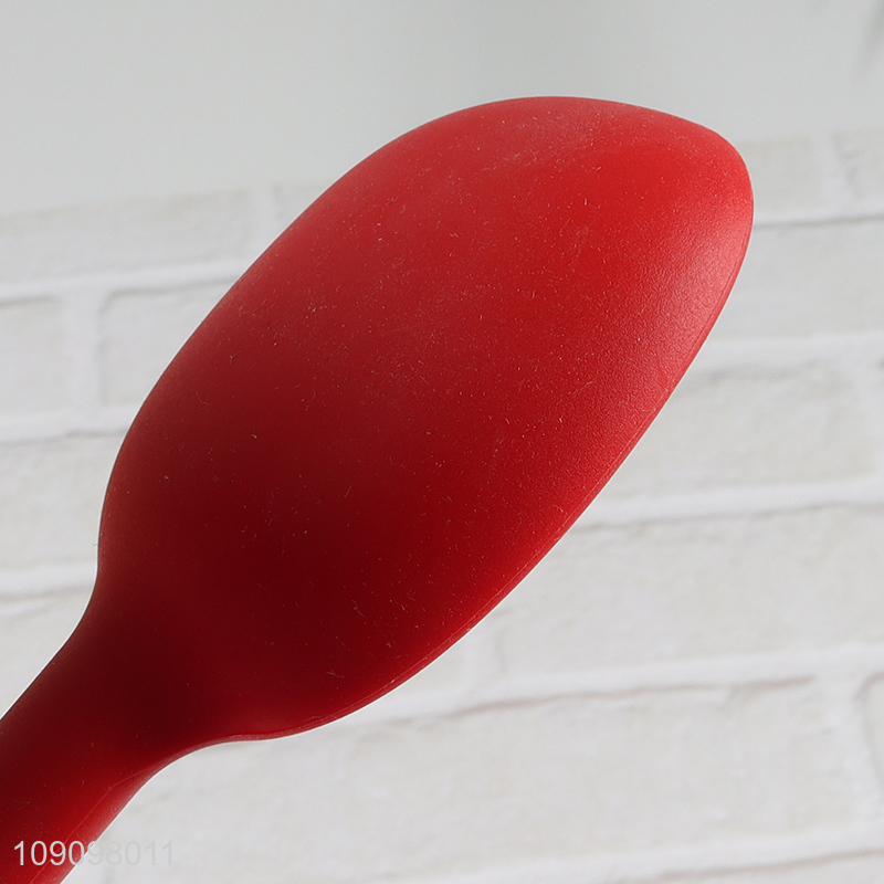 China factory red silicone kitchen utensil basting spoon