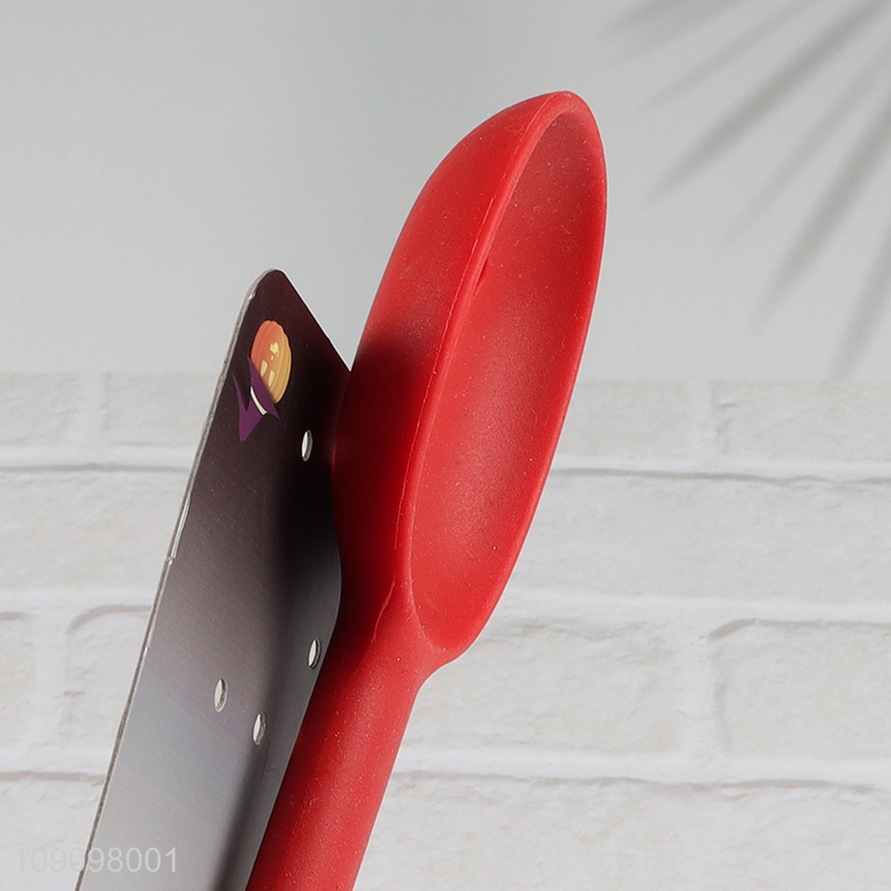 Hot products red silicone kitchen utensil slotted ladle