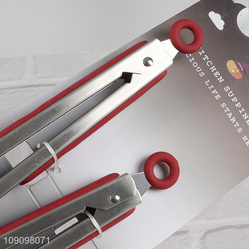 Yiwu market 2pcs stainless steel food tongs food clips for kitchen