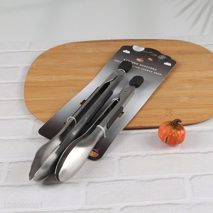Good quality 2pcs stainless steel food tongs food clips set