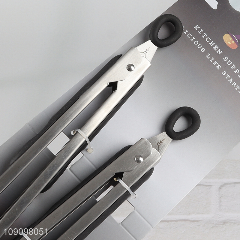 Top products 2pcs stainless steel kitchen food tongs food clips