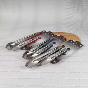 Yiwu market 2pcs stainless steel food tongs food clips for kitchen