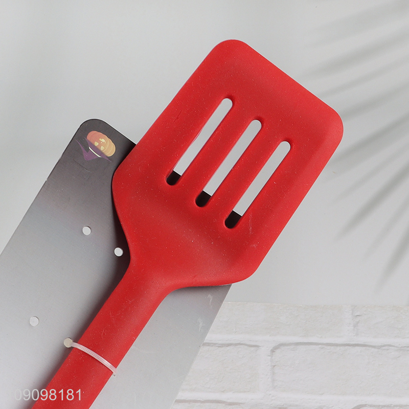 Best selling red silicone kitchen utensil slotted spatula for cooking