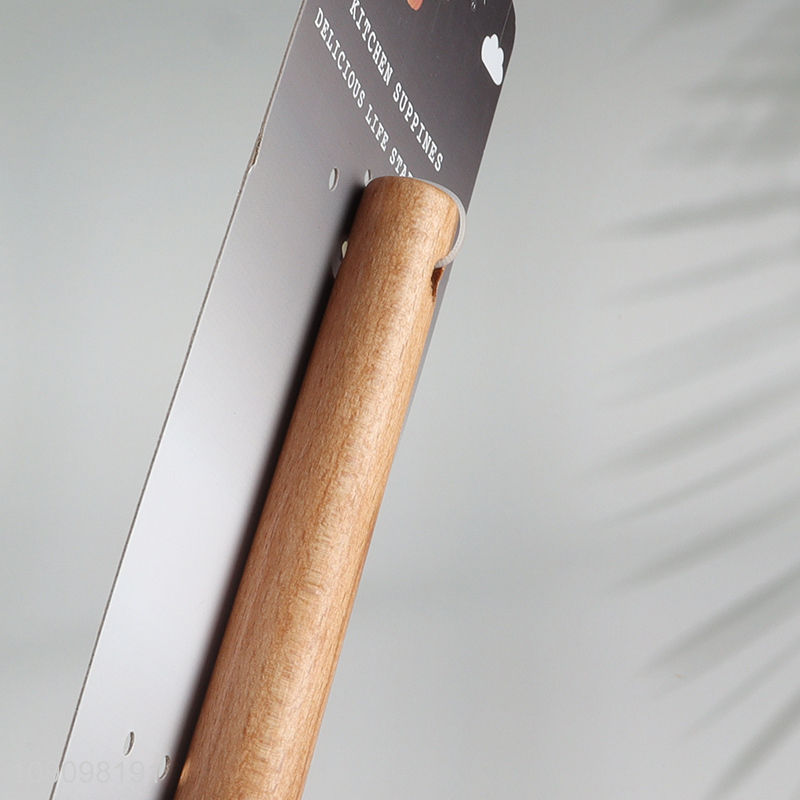 Hot selling kitchen utensil slotted spoon with wooden handle