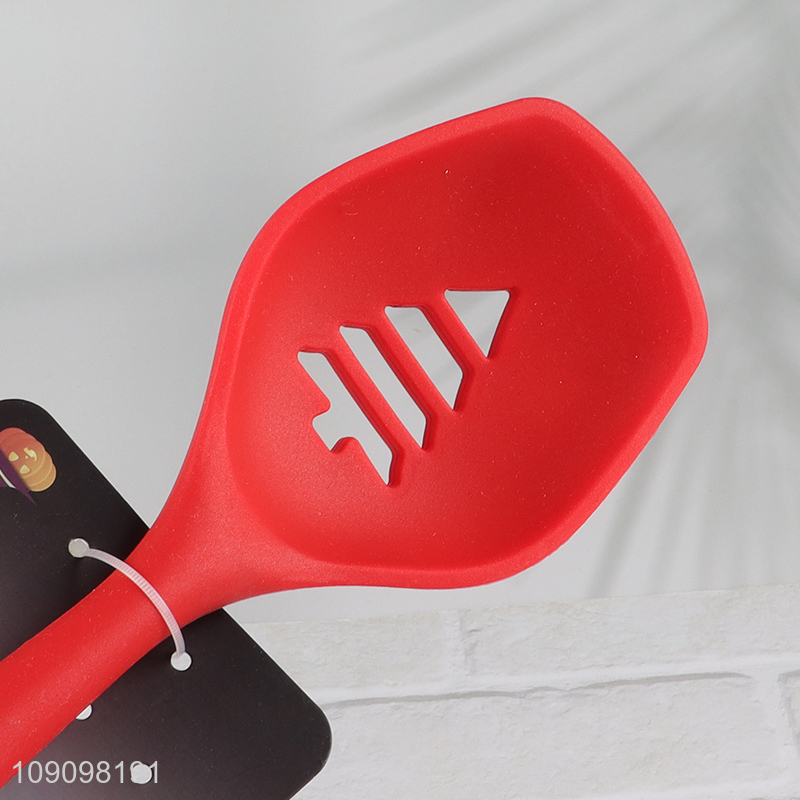 Hot selling kitchen utensil slotted spoon with wooden handle