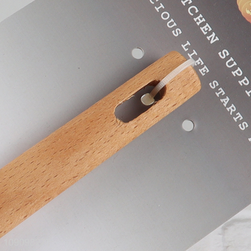 Hot items silicone kitchen utensil basting spoon with wooden handle