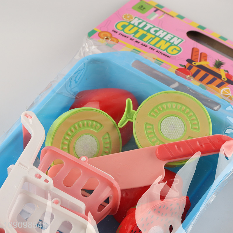 Hot Selling 11PCS Pretend Play Kitchen Accessories Cutting Food Toy for Kids