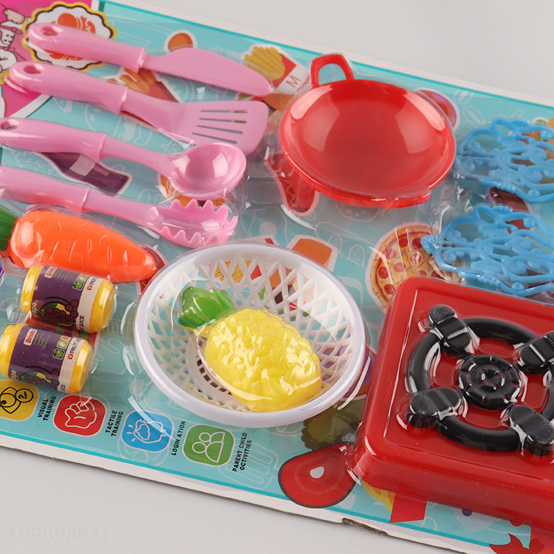 Factory Supply 15PCS Kids Kitchen Playset Plastic Kitchen Toy for Toddlers