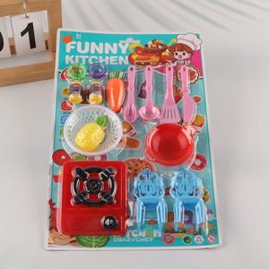 Factory Supply 15PCS Kids Kitchen Playset Plastic Kitchen Toy for Toddlers