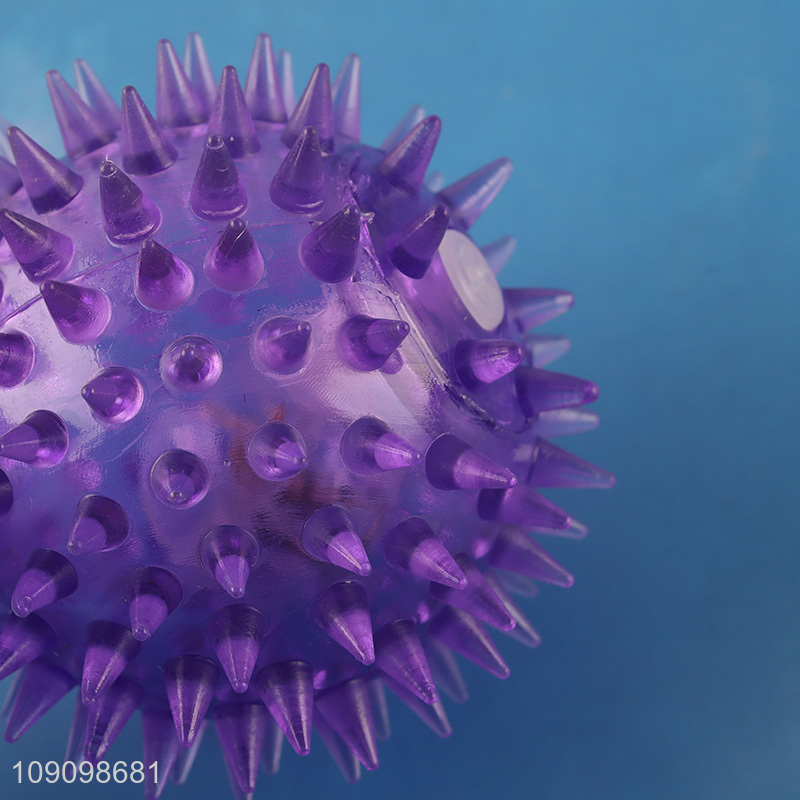 Factory Supply Light Up Squeaky Dog Ball Led Spiky Ball Dog Toy