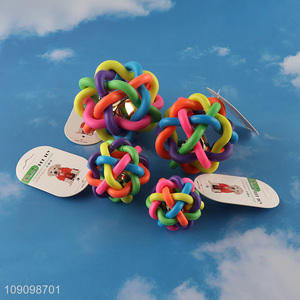 Good Quality Pet Dog <em>Toy</em> Ball <em>Cat</em> Rainbow Ball with Built-in Bell