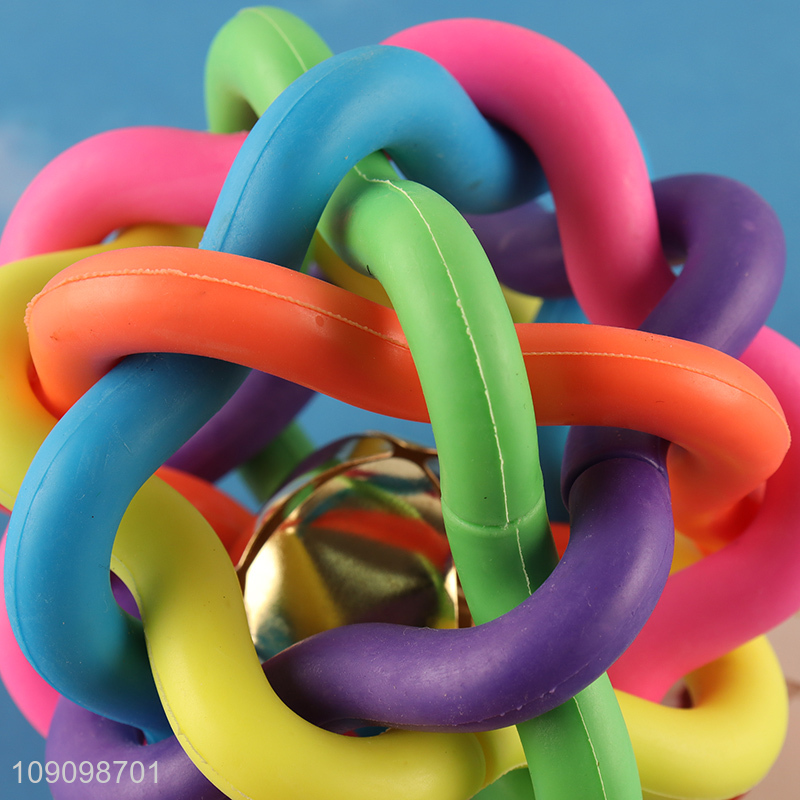 Good Quality Pet Dog Toy Ball Cat Rainbow Ball with Built-in Bell