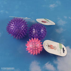 Factory Supply Light Up Squeaky Dog Ball Led Spiky Ball Dog Toy