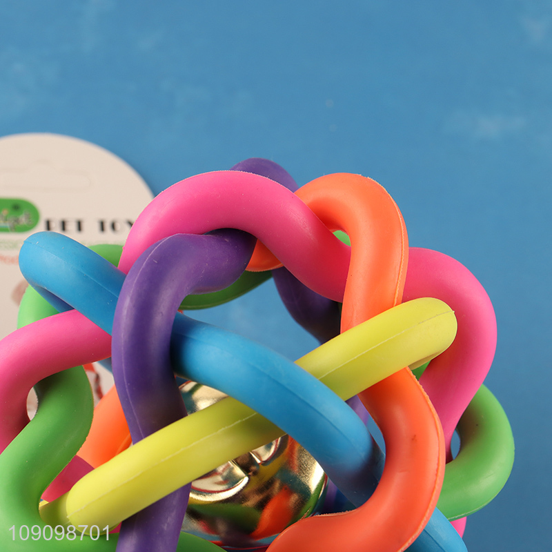 Good Quality Pet Dog Toy Ball Cat Rainbow Ball with Built-in Bell