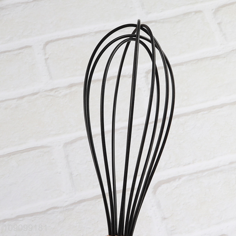 Top quality wooden handle kitchen gadget egg whisk egg beater for sale