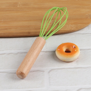 Hot products home kitchen gadget egg whisk egg beater with wooden handle