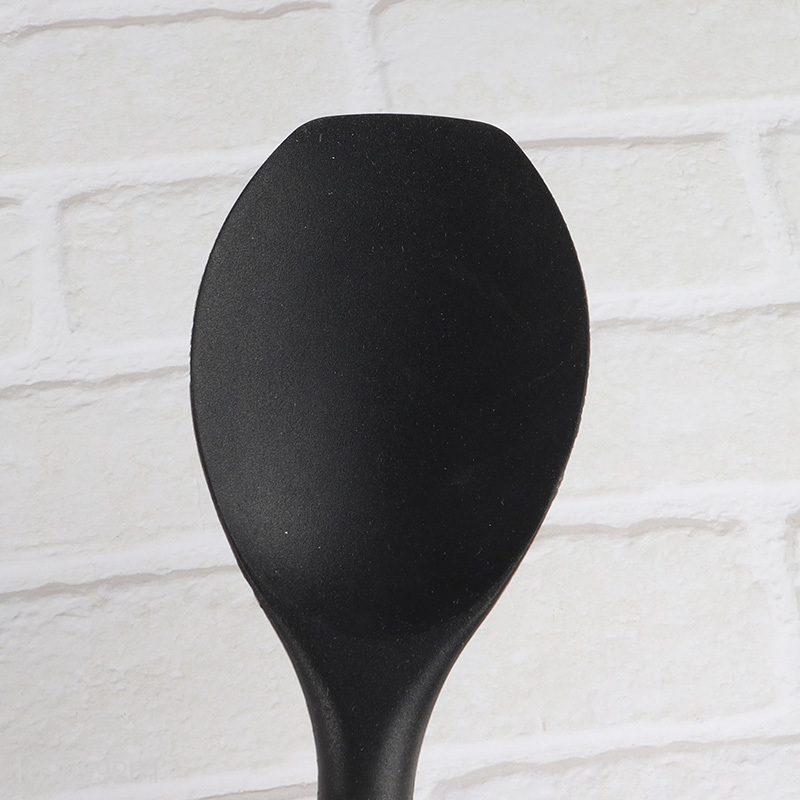Hot selling black silicone cooking spatula with wooden handle