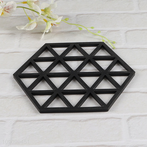 Top sale household black silicone heat-resistant pot pad heat pad