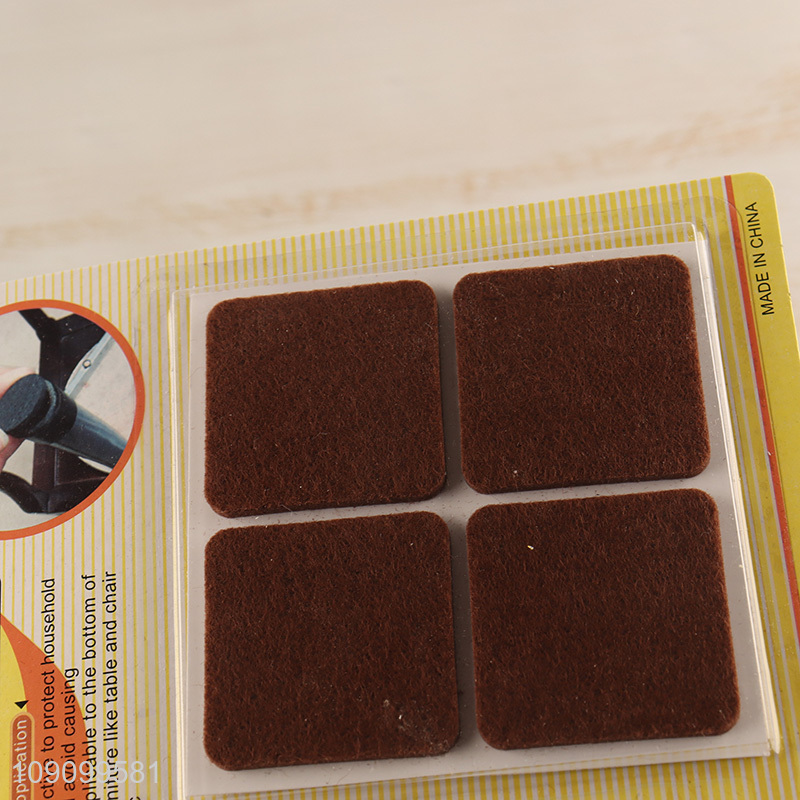 China Imports 4PCS 4X4CM Non-Slip Non-Woven Furniture Pads Floor Protectors