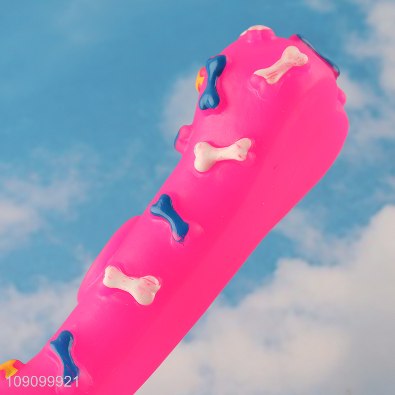 Factory Supply Bone Shaped Dog Chew Teething Toy Dog Squeaky Toy