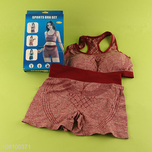 China Imports Women's Sport Bra and Shorts set Seamless Workout Set