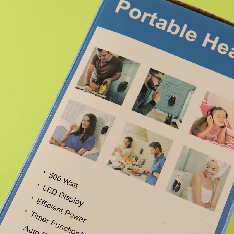 High Quality 500W Wall Outlet Electric Space Heater Portable Plug In Heater