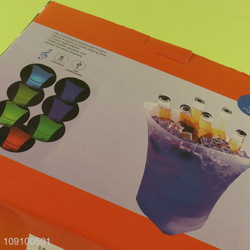 Factory Price 7-Color Changing LED Ice Bucket for Bar Restaurant Home