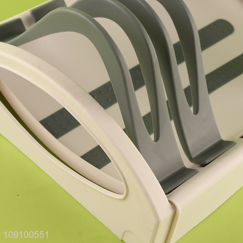 China Imports Expandable Cookware Stand Pans and Pots Lid Organizer Rack